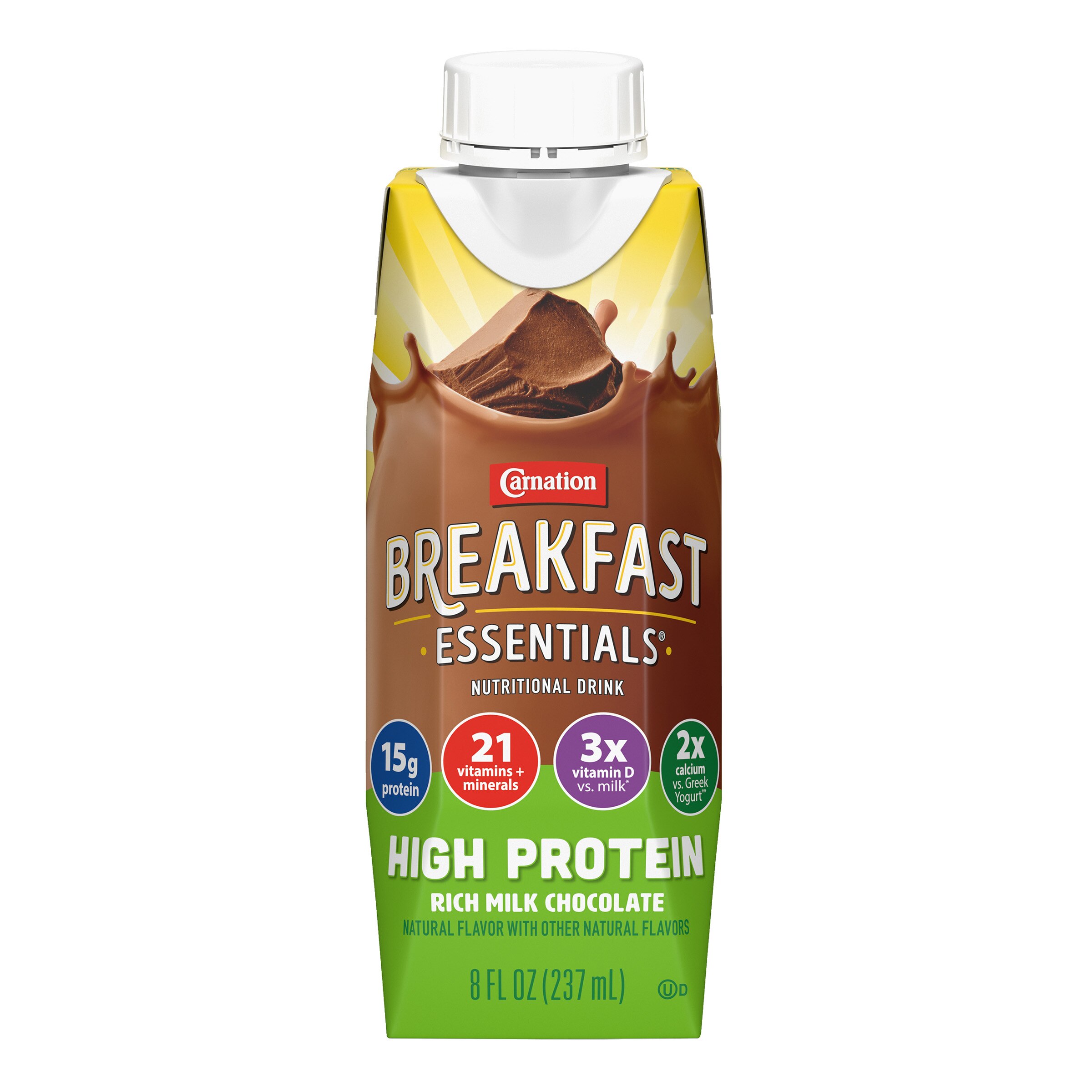 Carnation Breakfast Essentials® rich milk chocolate high protein nutritional drink of pack 8fl