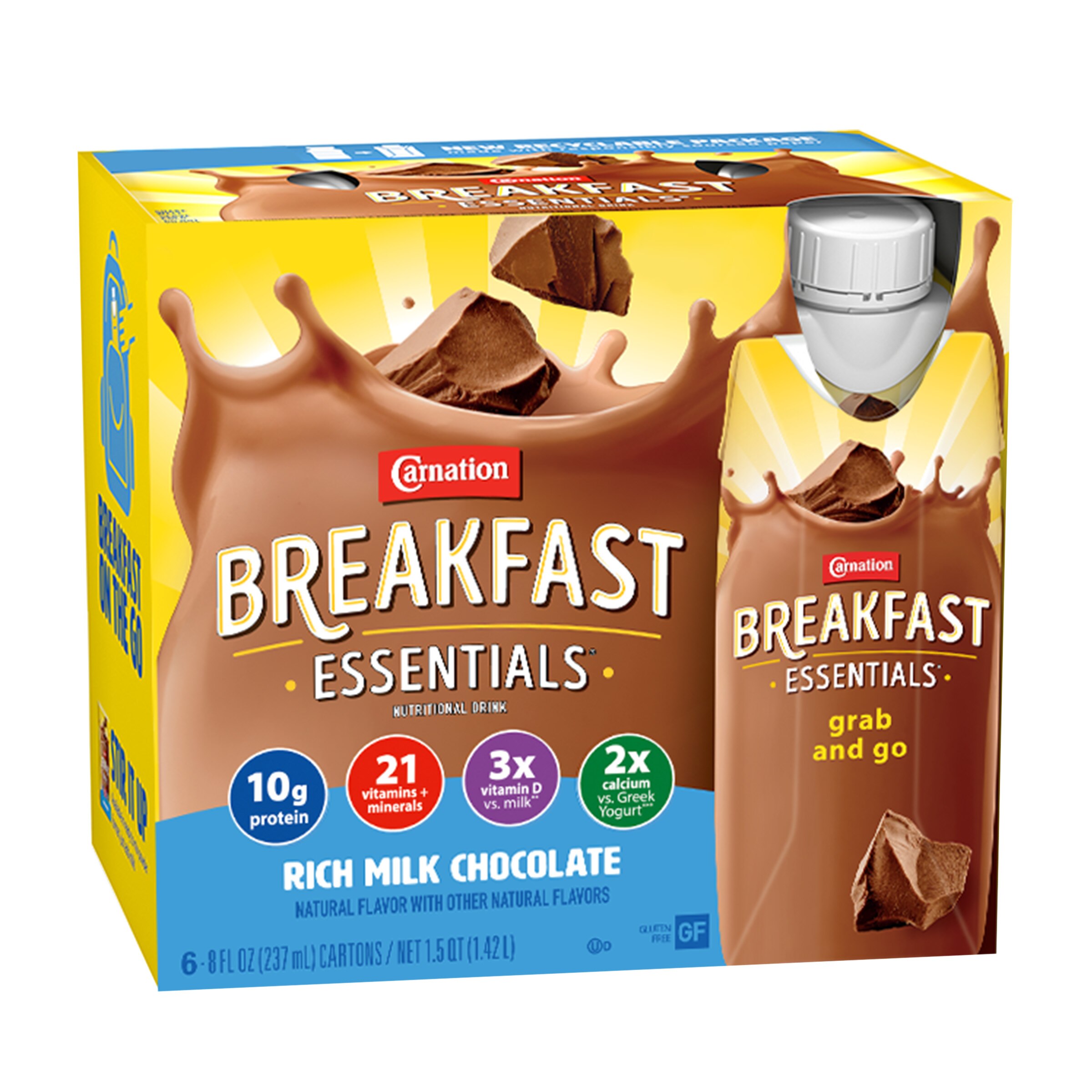 Carnation Breakfast Essentials® Original Nutritional Drink rich milk chocolate new look grab and go