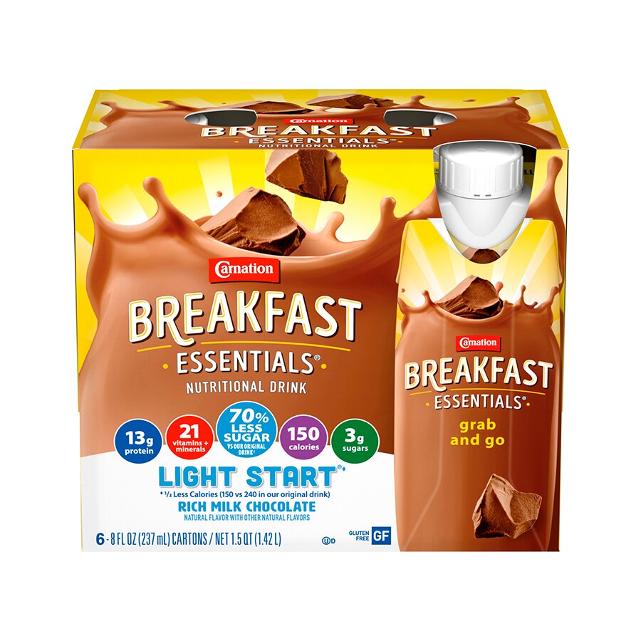 Carnation Breakfast Essentials® light start rich milk chocolate new look grab and go